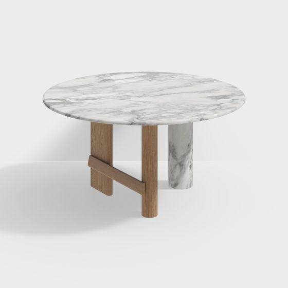 Elegant Marble Round Table 3D model