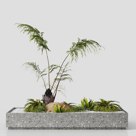 Modern Garden Landscape Planter 3D model
