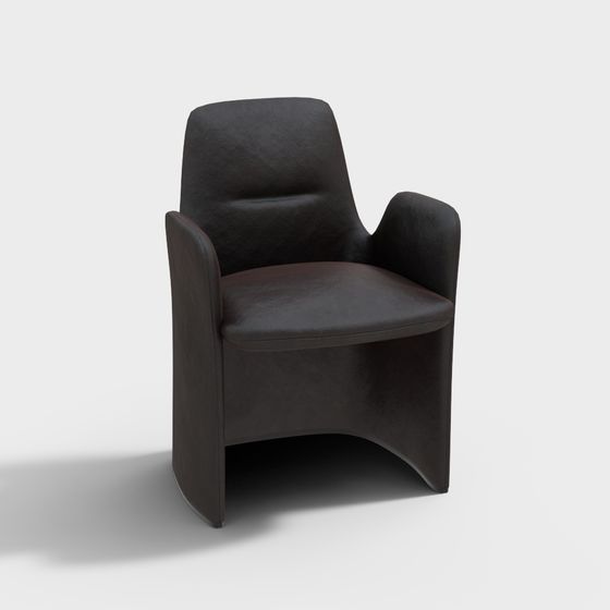 Stylish Low-Poly Curve Chair 3D model for Modern Spaces