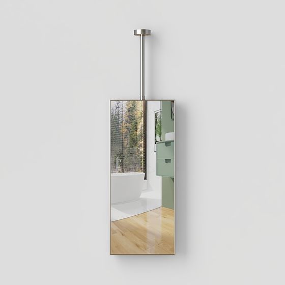 Elegant Hanging Bathroom Mirror 3D model for Modern Spaces