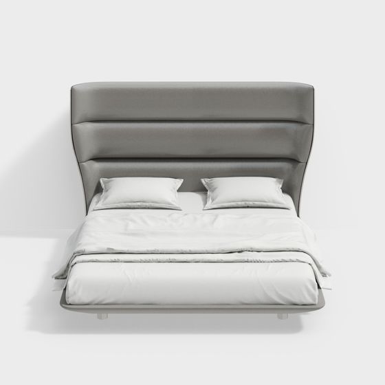 Stylish Low-Poly Bed Frame 3D model for Contemporary Interiors