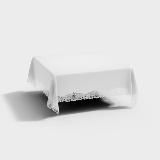 Elegant Lace Tablecloth 3D model