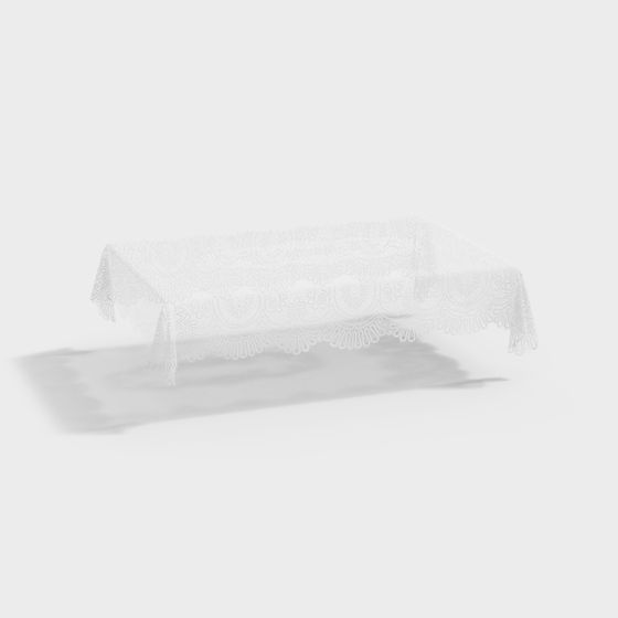 Elegant Lace Tablecloth 3D model
