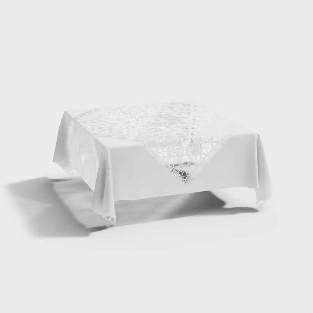 Simple European Lace Embroidered Square Tablecloth