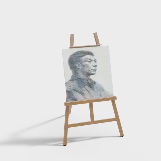 Artistic Sketch on Easel 3D model for Creative Projects