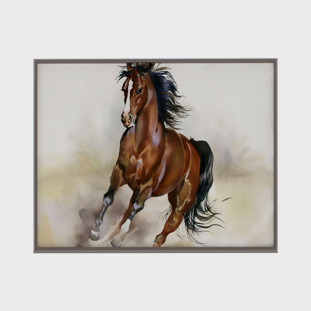 Galloping Horse Watercolor Painting
