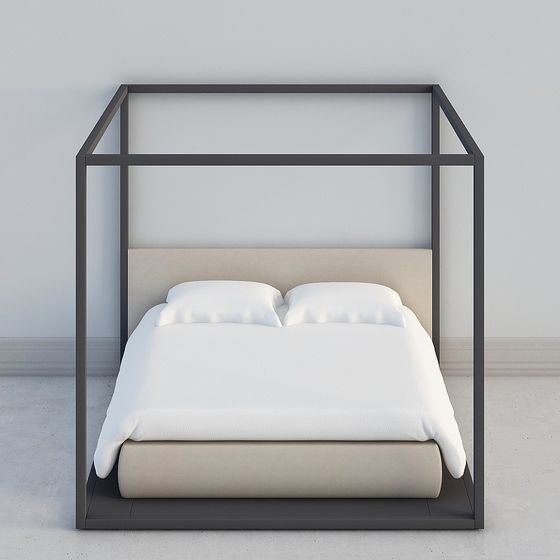 Modern Low Poly Bed Frame 3D model