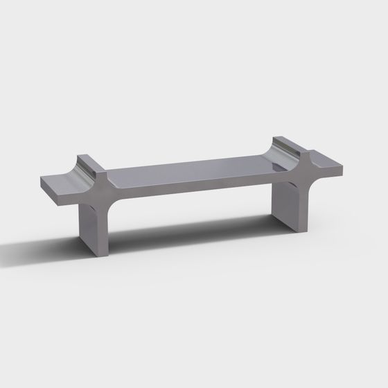 Urban Minimalist Bench 3D model