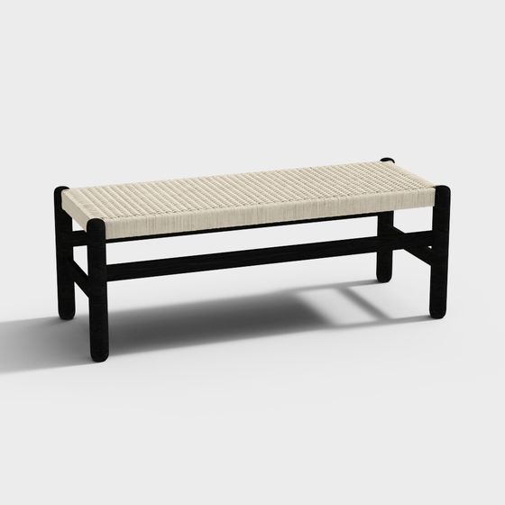 Stylish Woven Bench 3D model for Creative Spaces