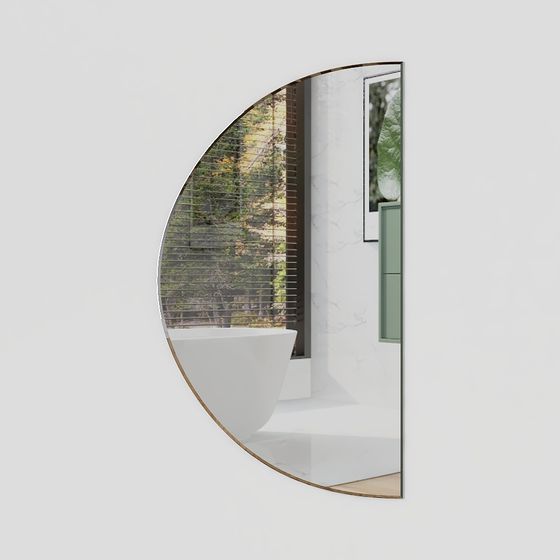 Elegant Semi-Circular Mirror 3D Model