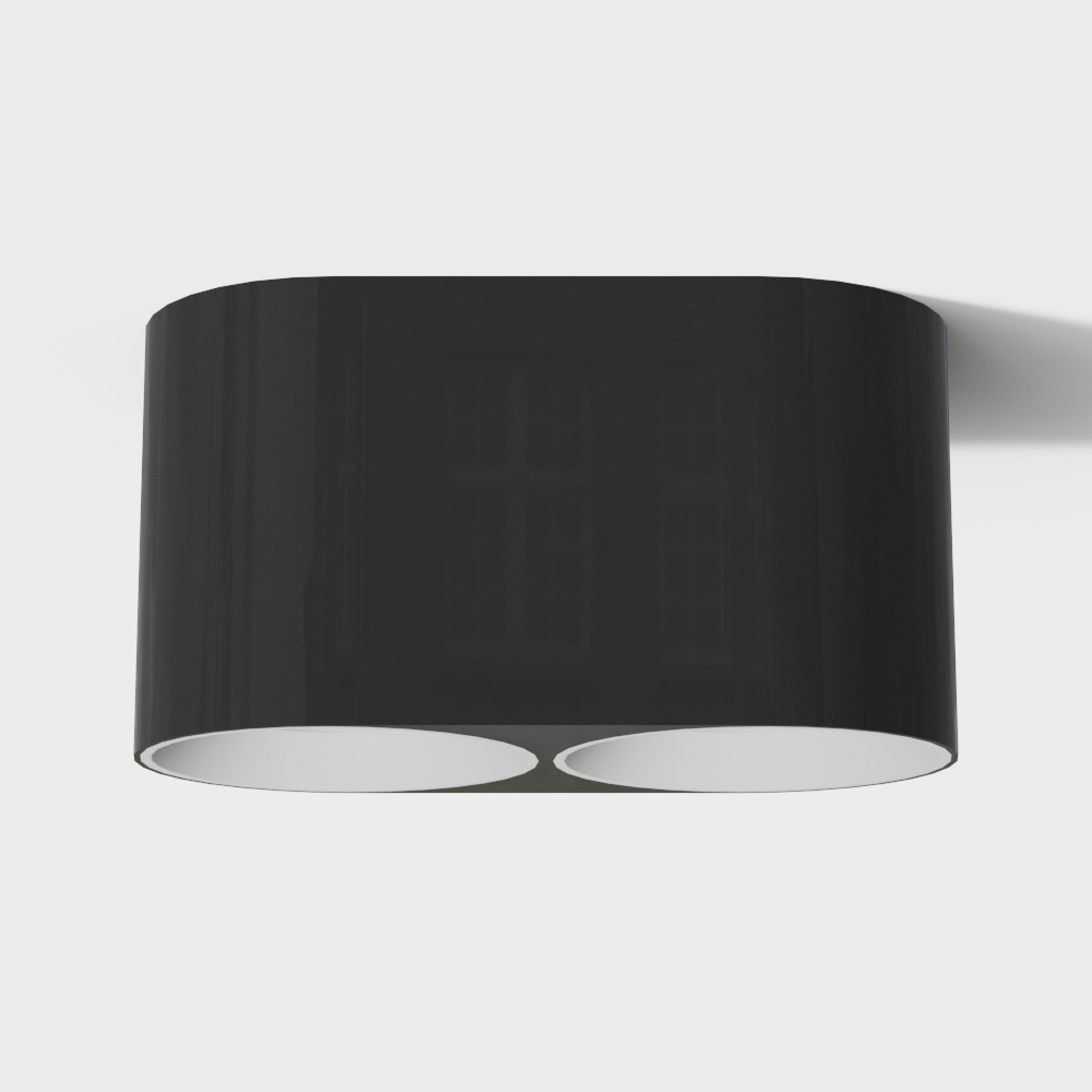 Lampe cylindrique noire à double tête moderne