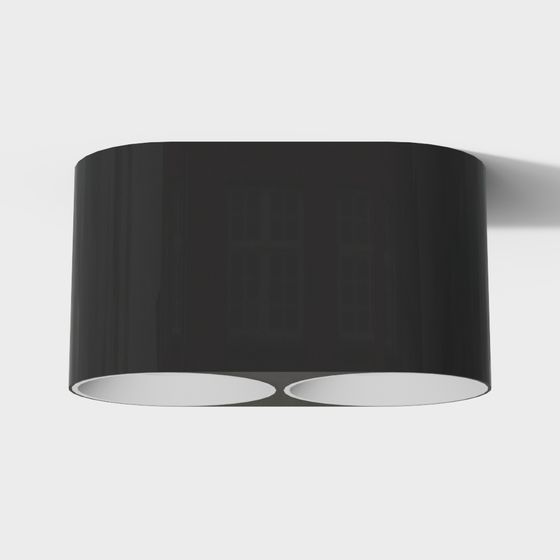 Lampe cylindrique noire à double tête moderne