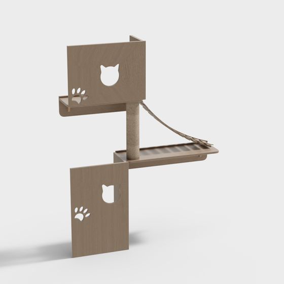 Stylish Cat Tree 3D Model for Modern Interiors