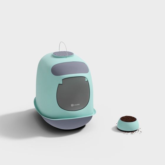 Stylish Cat Litter Box 3D model for Modern Interiors