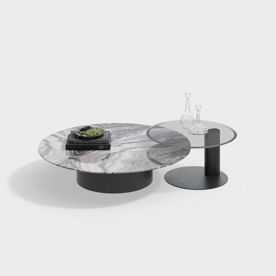 Elegant Marble Round Table 3D model