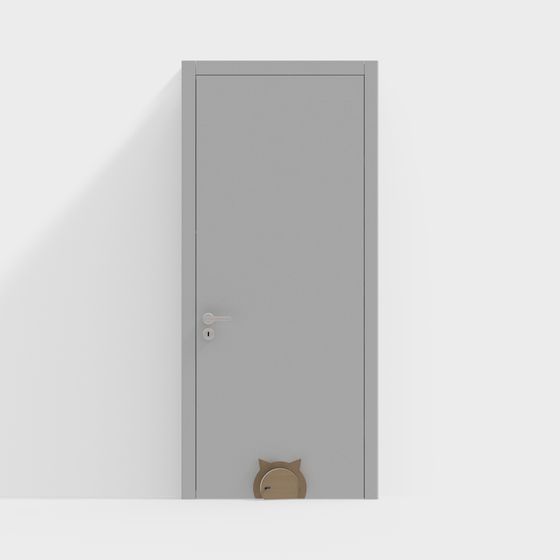 Peeking Door 3D model in Low-Poly Design