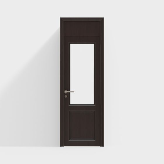 Classic Wooden Glass Door 3D model