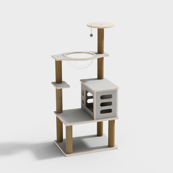 Stylish Cat Paradise Tower 3D model