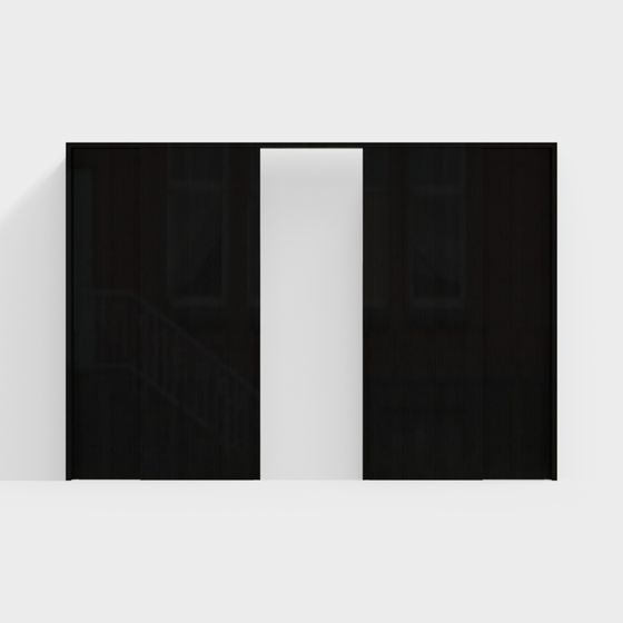 Elegant Double Door Glass Partition 3D model