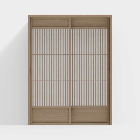Japanese Sliding Door 3D Model - Low Poly Design