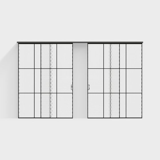 Stylish Industrial Sliding Door 3D model