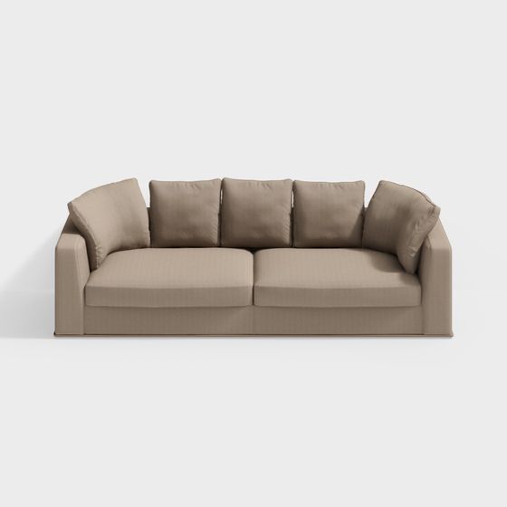 Cozy Comfort Low-Poly Sofa 3D model for Modern Interiors