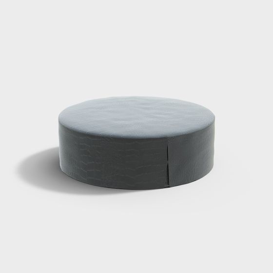 Round Leather Stool 3D model in Modern-Aged Style