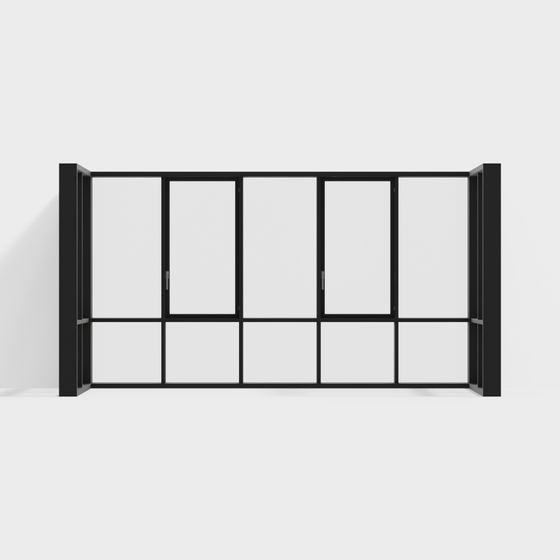 Industrial Style Sliding Door 3D model