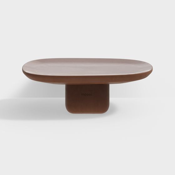 Floating Round Table 3D Model – Polished Brown Design