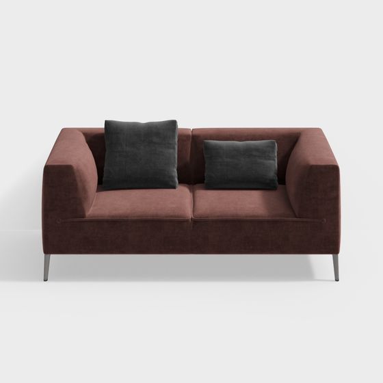 Stylish Low-Polygon Sofa 3D Model