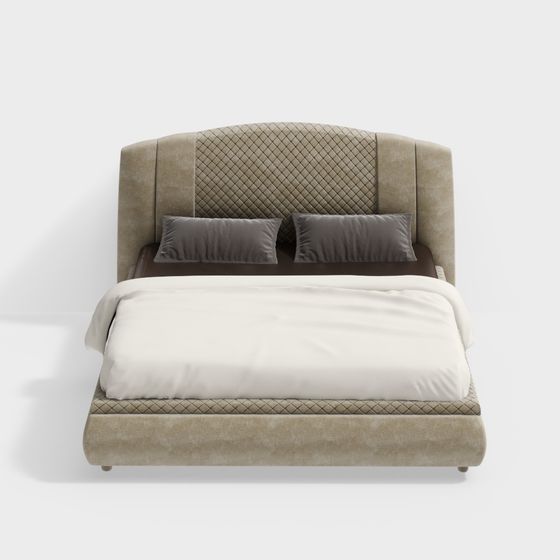 Stylish 3D Bed Model for Contemporary Spaces