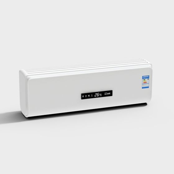 Wall-mounted Air Conditioner 3D Model in White