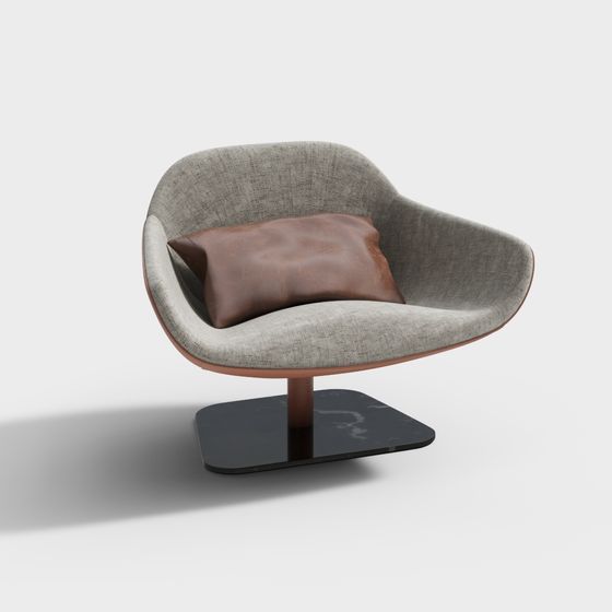 Streamlined Sofa 3D model for Modern Interiors