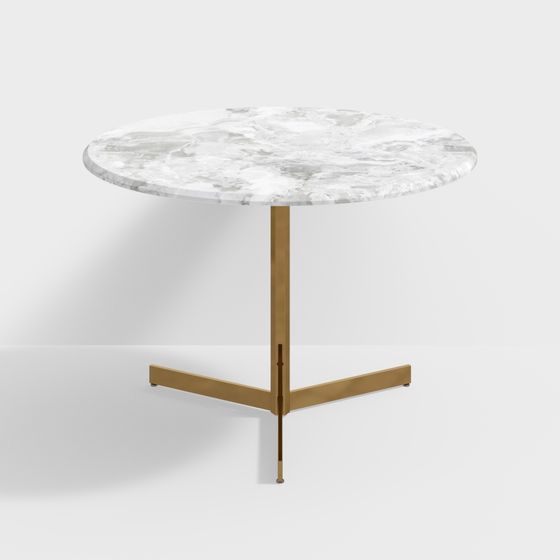 Elegant Marble Round Table 3D model