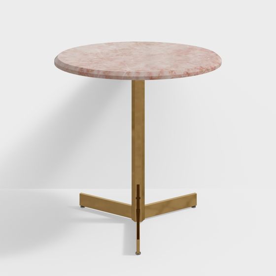 Elegant Low-Poly Round Table 3D model