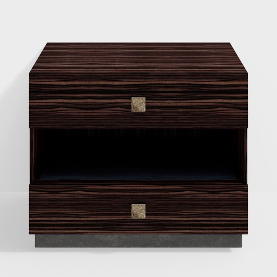 Elegant Wooden Drawer Cabinet 3D model