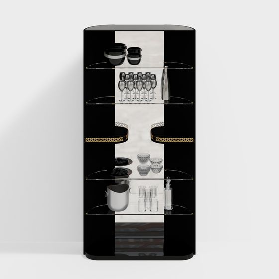 Elegant Liquor Cabinet 3D model for Modern Spaces