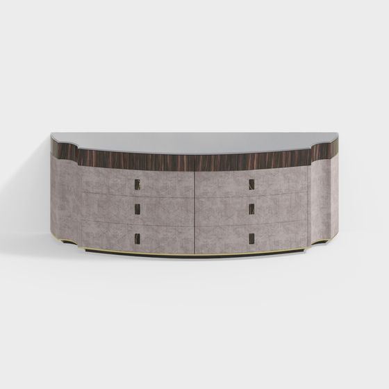 Curved Art Cabinet 3D model for Contemporary Spaces