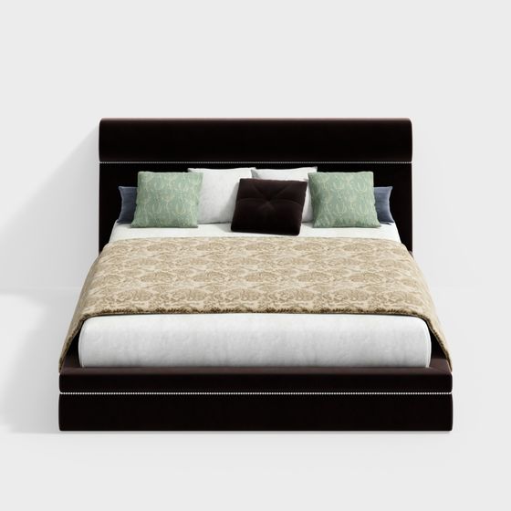 Elegant 3D Model Bed for Modern Interiors