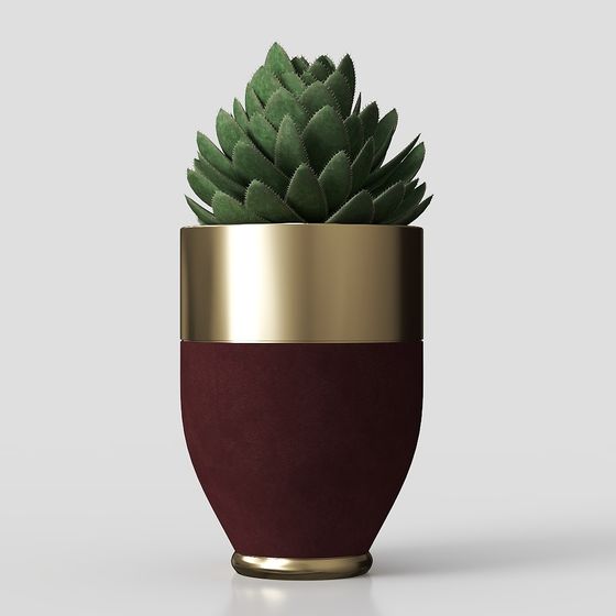 Elegant Green Plant Pot 3D model for Creative Projects