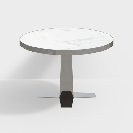 Stylish Low-Polygon Round Table 3D Model