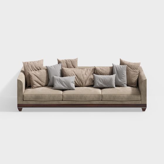 Elegant Low-Poly Sofa 3D Model