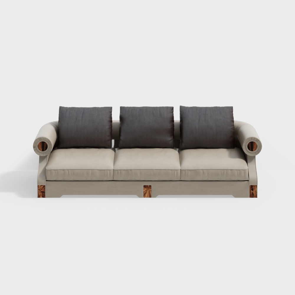 Stylish Low-Poly Sofa 3D model for Modern Interiors