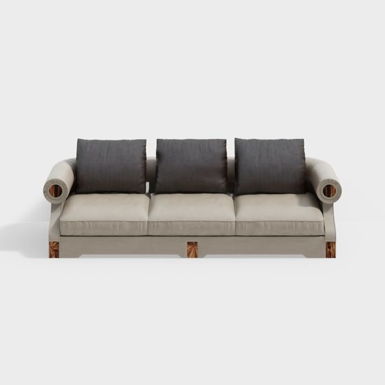 Stylish Low-Poly Sofa 3D model for Modern Interiors