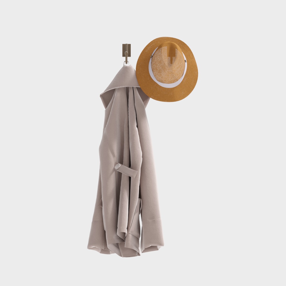 Coat and Hat Hook 3D model