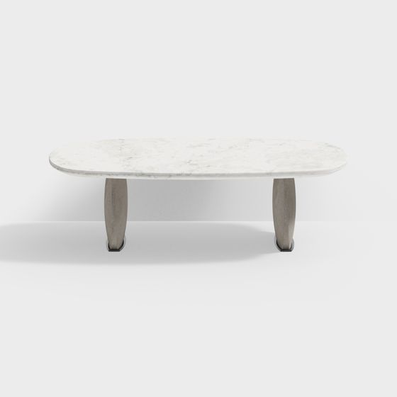 Modern Marble Oval Table 3D model for Contemporary Spaces
