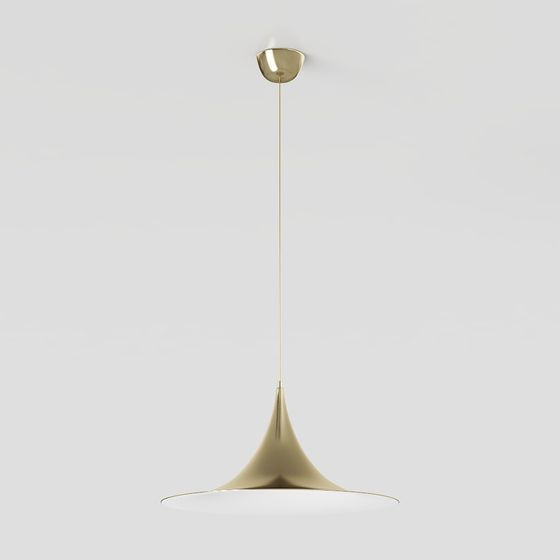 Elegant 3D Chandelier Model with Golden Metal Finish