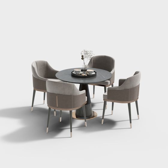 Modern Minimalist 3D Table and Chair Set