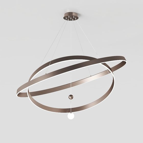 Stylish Floating Halo Pendant Light 3D model
