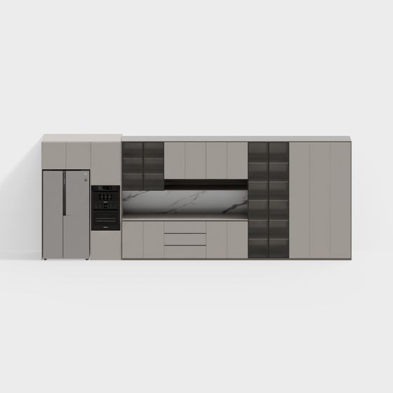 Modern Minimalist Kitchen Cabinet Door 3D model